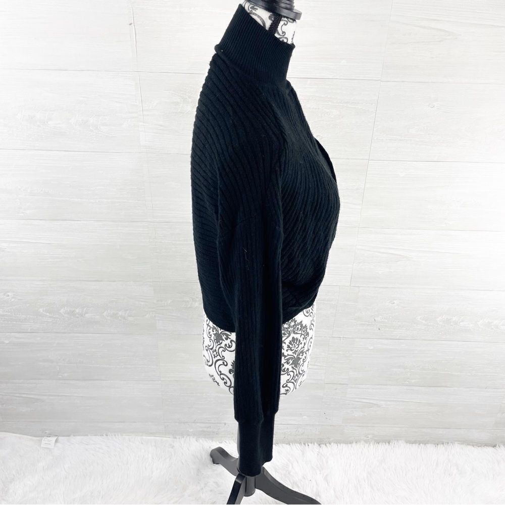 Express Color Block Wrap Front Mock Neck Crop Swe… - image 7